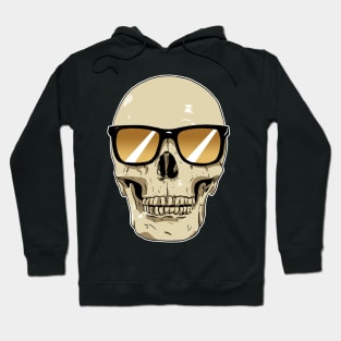 Skull Wearing Sunglasses Orange Lenses Hoodie